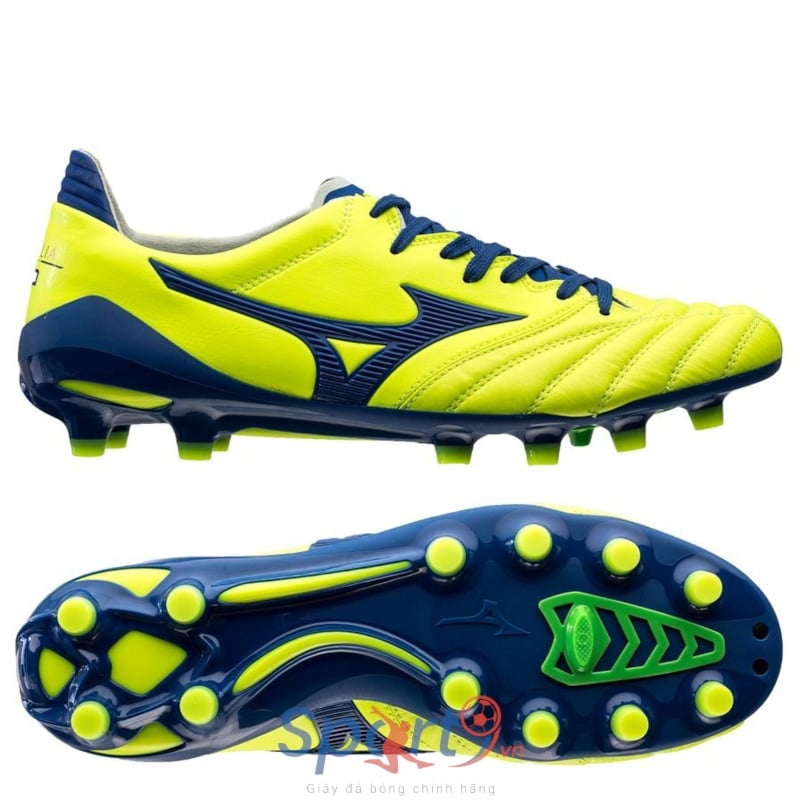 Mizuno Morelia Neo II Made in Japan FG Brazilian Spirit - Safety Yellow/True Blue